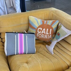 Stylish Gray and Pink Neoprene Tote Bag